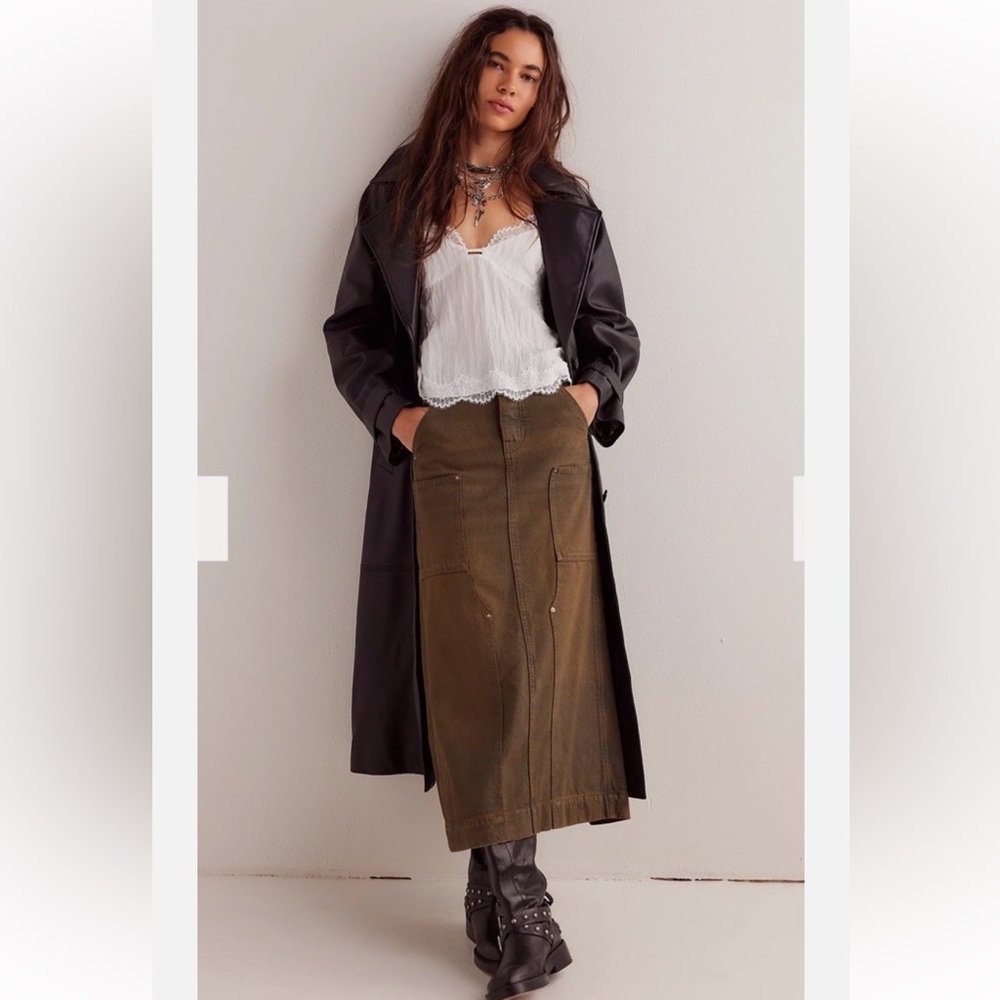 NWT We The Free Free People Harmonica Denim Maxi Skirt- 28